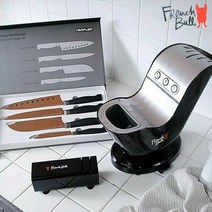 프렌치불 칼살균소독기+네오플램 티타늄칼 4종+ 칼갈이 포함, 화이트