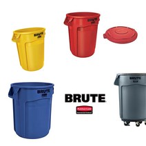 러버메이드 벤티드 브루트 원형 컨테이너 BRUTE 휴지통 다용도 정리함 원두보관 사료통, 노랑(뚜껑X), 75L