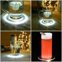 컵받침 컵코스터 아크릴코스터 원형 LED 10X10 화이트