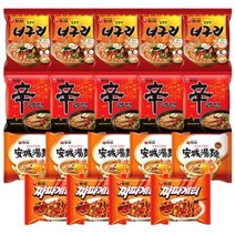 신라면5개+안성탕면5개+너구리5개+사천짜파게티4개, 신5+안성5+너구리5+사천짜파4