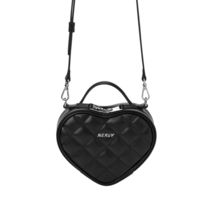 NERDY 하트 투웨이 크로스 백 블랙