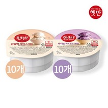 햇반 라이스크림 흰쌀밥 140mlX10ea + 흑미밥 140mlX10ea/ 총 20, 없음