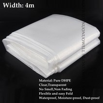 온실 온도 보호 주말 농장 비닐 텃밭 농사 논 밭 1m 정원 꽃 식물 커버 pe 플라스틱 보호 필름 농업 온실 필름 따뜻한 그늘 유지 비 방지 정원 필름, 두께 0.06mm, 폭 4m