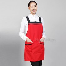 적검 라인앞치마(H형), 적색