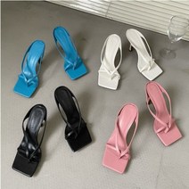 트렌드 여성신발 여성구두 여성쪼리 스퀘어 조리 뮬 힐 3color