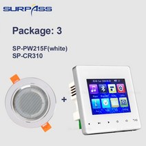 미니 벽 증폭기 블루투스 Fm HiFi 홈 시어터 스테레오 사운드 오디오 PA 시스템 욕실 천장 스피커 배경 음악 패널, 화이트 -1spk