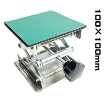 캠핑카리프트테이블부품 100x100mm 스테인레스 스틸 리프팅 테이블 실험실 미니 수동 리프팅 플랫폼 목공 조각 45-150mm 리프터, 미끄럼 방지 매트로, 02 With Non-Slip Mat