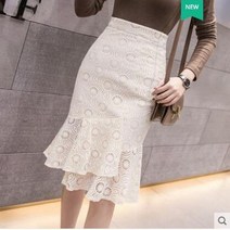HOT신상 슬림 레이스 스커트 센스 언밸런스 랩 스커트