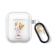 온리유 태권도 곰돌이 에어팟케이스 1/2세대 3세대 프로 + 철가루방지스티커+카라비너, 태권도곰돌이-에어팟1/2