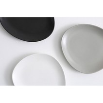 특이한 무광 플레이팅 중형 브런치접시 디너접시 선물, 블랙