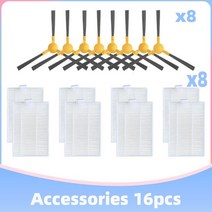 ABIR X5 / X6 X8 용 Genio Ni N600 로봇 식 청소기 교체 예비 부품 액세서리 3-Arm Side B Hepa Filter, 10 Set L