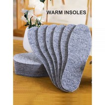 족저근막염 신발 키높이 평발 기능성 깔창 3 쌍 Thicken Warm Insoles 통기성 부드러운 피부 친화적 인 남성 여성 Thermal Wool Felt Shoes 부츠 패, Gray-5 pairs_45-275MM