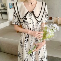 사이즈다양 더블카라 보석단추 아이보리 롱원피스 06209