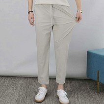 이너프데이 [당일출고] S~5XL 슈퍼 편한 냉장고 바지 여름 아이스 밴딩 시원한 사방스판 남자 슬랙스 빅사이즈
