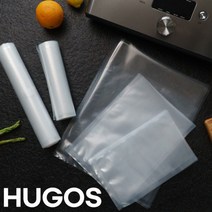 휴고스 2in1 가정용 진공 포장 비닐 팩 롤 진공포장지 파우치 위생 수비드 진공백 롤백, 5.진공 파우치 대형 28cm X 36cm 20매