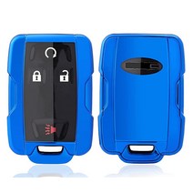 Horande 360도 부드러운 TPU 보호 키 포브 커버 케이스 쉐보레 실버라도 1500 타호 콜로라도 서버번 GMC 시에라 캐니언 SLT 스마트 키리스 엔트리 포브(퍼플), Blue