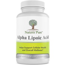 Simply Natures 순수 알파 리포산 600mg 120 식물성 캡슐 RLA R-LA R-리포산 S-리포산 ALA 티옥트산 4개월 공급 120개(1팩)