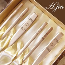 [라몽] H.jin 쌍학 노블 티타늄수저세트 2인 (1세트) 국산 숟가락 2p + 젓가락 2p + 정품케이스, 1세트, 수저 2인용 + 정품케이스