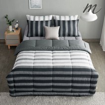 밀리홈 제이크 세미마이크로 차렵이불 풀세트 퀸 (이불+베개커버2+토퍼)