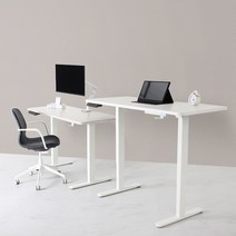 3색상 전동식 높이조절 모션데스크 1400MM 스탠딩 책상 충돌방지 센서 FDE1400, 월넛