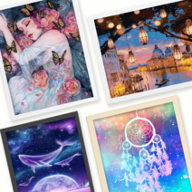 보석 십자수 액자 포함 세트 DIY 풀패키지 예쁜 큐빅 비즈 30x40 40x50 cm, 원목(40x50), 29.고래와 소녀