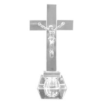 크로스 교회 장식품을위한 기독교 예수 동상을위한 크리스탈 크리스탈 창조적 인 Figu를위한 종교 스타일 데스크톱 장식