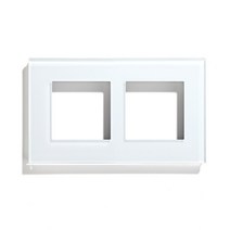 BSEED Mvava DIY UK EU 표준 TV 위성 USB 소켓 버튼 스위치 크리스탈 유리 프레임 패널 화이트 홈 개선, 157mm Glass Frame