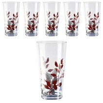 코렐 아크릴릭 스퀘어 글래스 일반 물컵 561.9ml, Kyoto Leaves, 6개입