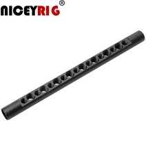 niceyrig dslr 카메라 리그 15mm 치즈 막대 브래킷 14quot 38quot m12 나사 구멍 숄더 로드 15mm 로드 시스템 레일 길이 197mm, 1개