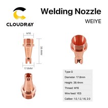 용접 도구 Cloudray 레이저 노즐 M16 스레드 직경 17.8mm 1064nm 기계 와이어 피드, NONE, Type G