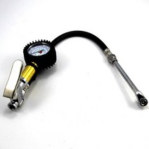 타이어 압력건 10-220 PSI 고무 호스 다이얼 스케일 공기압 건 자동차 압축기용 정밀, 01 Black