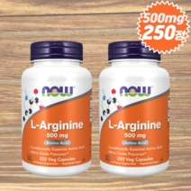 Now foods 나우푸드 산화질소 아미노산 하루한번 아르기닌정 엘아르기닌 영양제, 500mg 250정, 2개