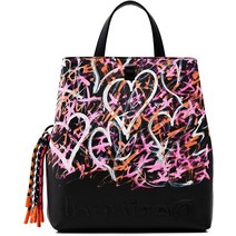 Desigual 러브 하트 백팩 핑크 20대 개성 있는 여대생 가방 유니크 트렌디 미니백팩 책가방 10대 30대 스타일리시