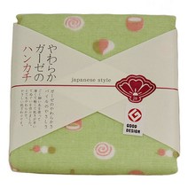 일본 가제 손수건 일본풍 타올 - 그린 밤경단, 1개