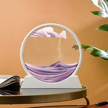 치프몰 샌드아트 모래멍 샌드멍 액자 원형 모래시계, 보라색