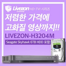 (라이브존) 라이브존 CCTV하드패키지 LIVEZONH3204M1 (TVI/AHD/CVI) (200만화소) SEAGATE6TB 하드패키지/만화소/라이브존, 단일 모델명/품번