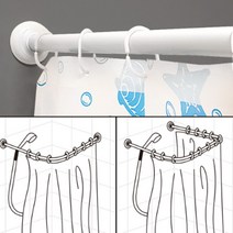 조립식 코너 샤워 목욕 커튼봉 알루미늄 압축봉, 사이즈, 3단