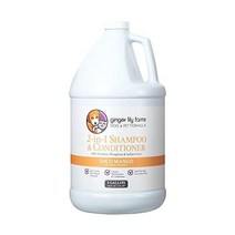 Ginger Lily Farms Dog & Pet Formula 2-in-1 샴푸 및 컨디셔너 100% 비건 및 잔인성 프리 Coco Mango 1갤런 리필(128fl oz)