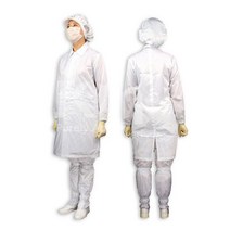 케이엠 방진 가운 크린룸 작업복 무진복 위생복 Y형, 흰색_주머니없음_S