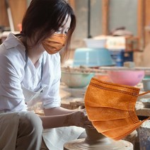 에어에이드 평면형 컬러룩 마스크 대형, 50매입, 1개, 브라운