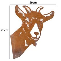 야외 조각상 화단 장식품 꾸미기 소품 유명한 장식 금속 정원 벽 나무 장식품을 매달려 농장 엿보는 암소, 02 sheep