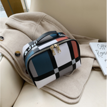 SKW 여성 고급 체크패턴 휴대용 파우치