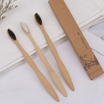 3종 친환경 대나무 칫솔 유아 우드 나무 위생 키트, 레인보우