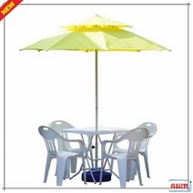 비치파라솔 편의점 4인용 파라솔세트D(대-노랑-받침별매), 원형 파랑_녹색