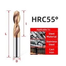 Tooleye HRC55 ° 텅스텐 카바이드 드릴 비트 CNC 선반에 대 한 금속 훈련 스테인레스 스틸 드릴링 하드 가공 도구 0.5-20.0mm, 9.8mm