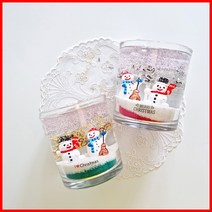(9온즈 2개만들기) 눈사람-크리스마스 양초 젤캔들 키트 만들기(270ml/2), 레몬라벤더, 블루, 2개