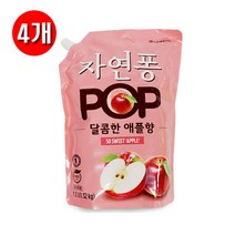 [유니크앤몰] LG 친환경 주방세제 자연퐁 POP 달콤한 애플향 리필 1300ml, 4개