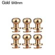 리벳단추 빈티지 양면 솔트레지 10개 모자 가방 황동 네일 천 버튼 스님 머리 12, 금-9x8mm