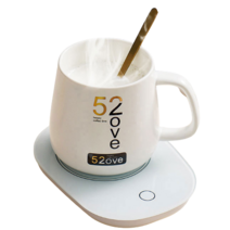 컵워머 1+1 컵 워머 머그 커피 보온 스마트 인덕션 우유 사무실 머그컵 온도 차 히터 머그워머 55도 온열 패드 머그잔 USB 가정용 전기 가열 따뜻한 받침 난방 티 조절 물, 1세트, 핑크+핑크