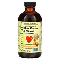 ChildLife (차일드라이프) Essentials 종합비타민 미네랄 천연 오렌지 망고 맛 237ml(8fl oz)옵션확인필수